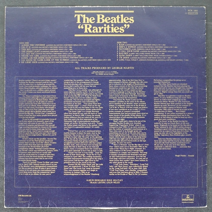 The Beatles Rarities UK盤 PCM1001 ロック_画像2