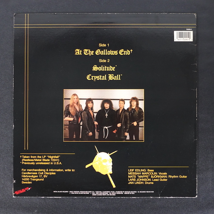 Candlemass At The Gallows End US盤 72295-0 北欧 ドゥーム メタル_画像2