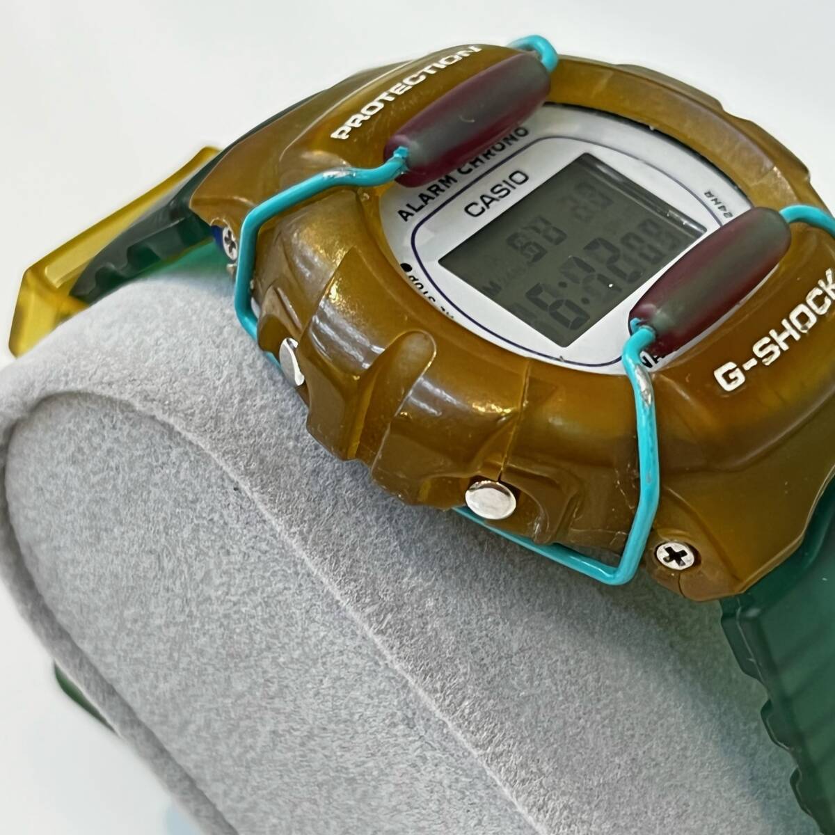 【稼働品】　CASIO/カシオ　G SHOCK　Gショック DW-600 腕時計　デジタル　PROTECTION　ブルー　クリア　（kn）_画像6