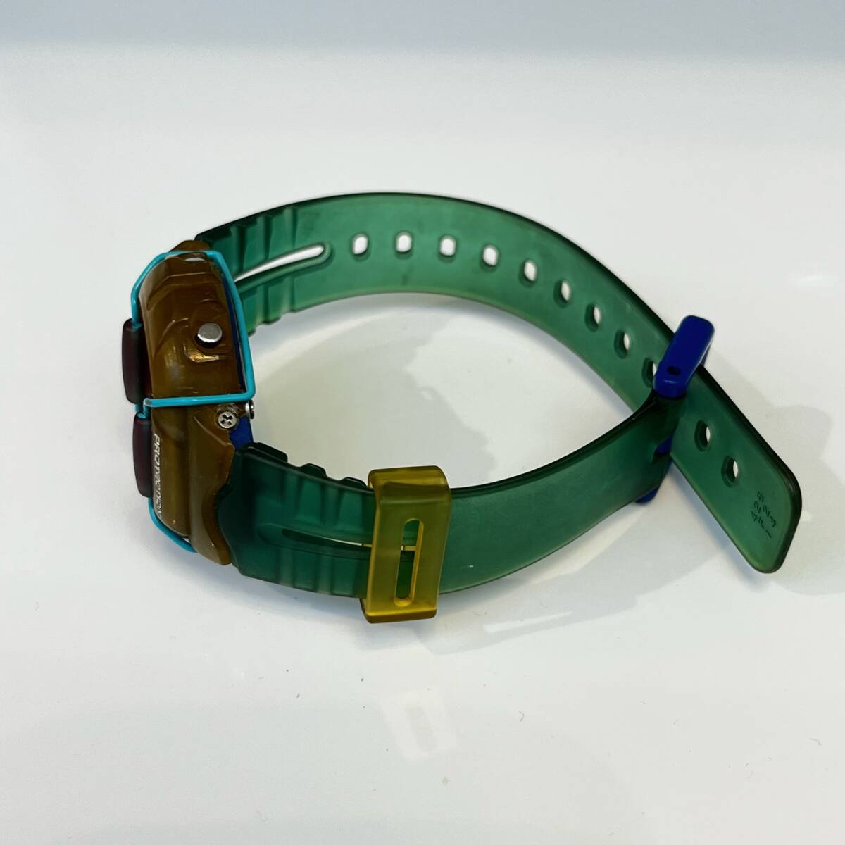 【稼働品】　CASIO/カシオ　G SHOCK　Gショック DW-600 腕時計　デジタル　PROTECTION　ブルー　クリア　（kn）_画像4