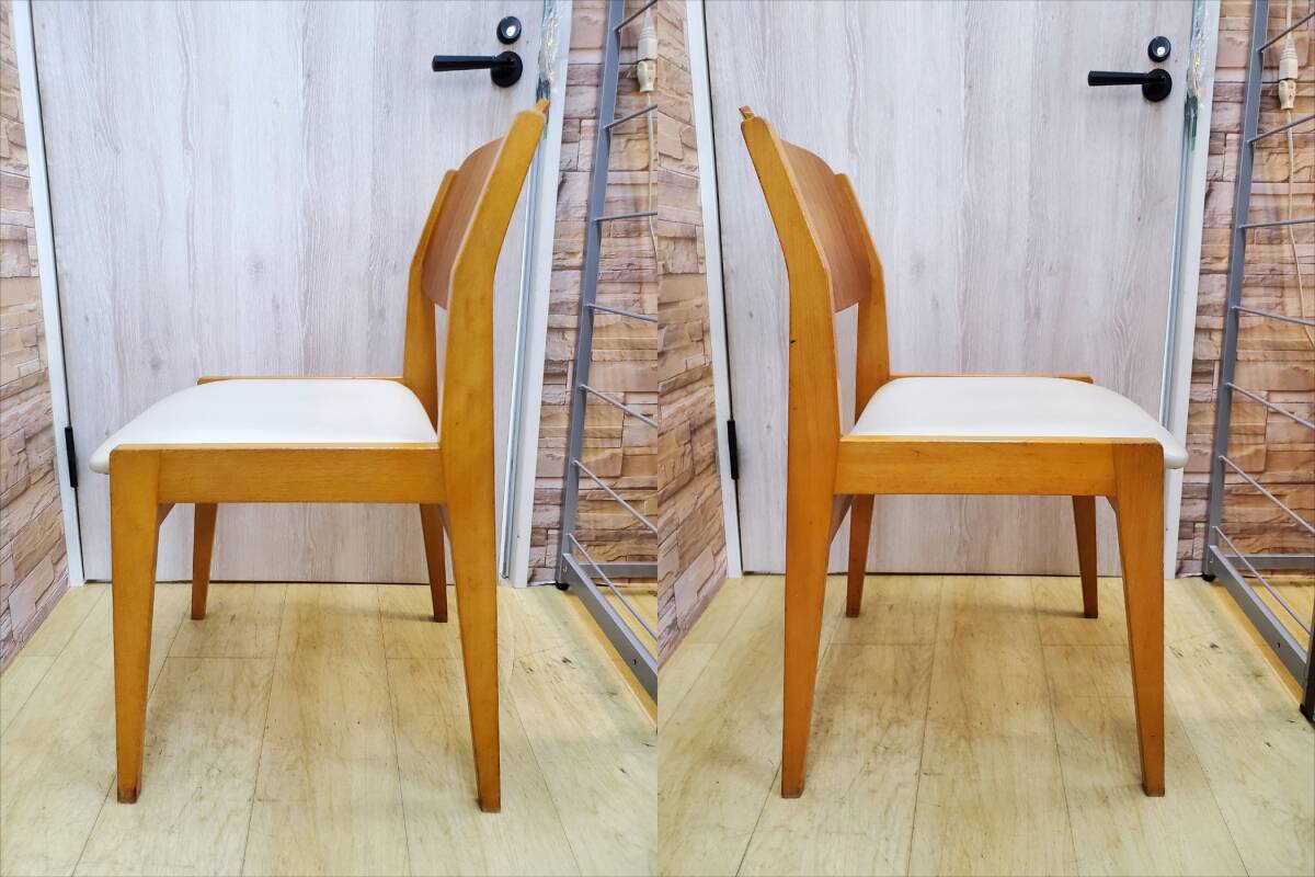 ② 天童木工 TENDO 水之江忠臣 ダイニングチェア (ブックチェア) 図書館椅子 Dining Chair Book Chair 検) チーク材 ヴィンテージ カリモク_画像4