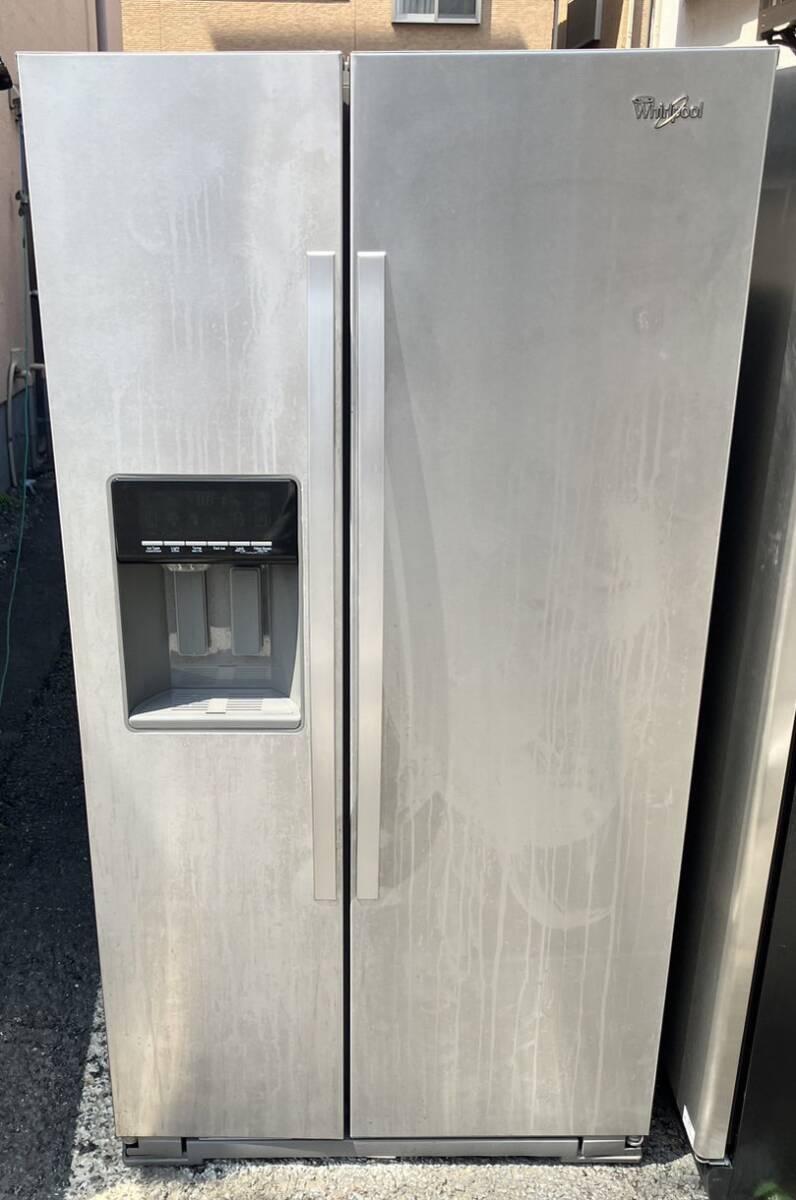 ワールプール 冷凍冷蔵庫 Whirlpool アメリカ大型冷蔵庫 2ドア観音開き WRS576FID 725L カスタムディスペンサー付き 動作確認済 引取歓迎の画像1