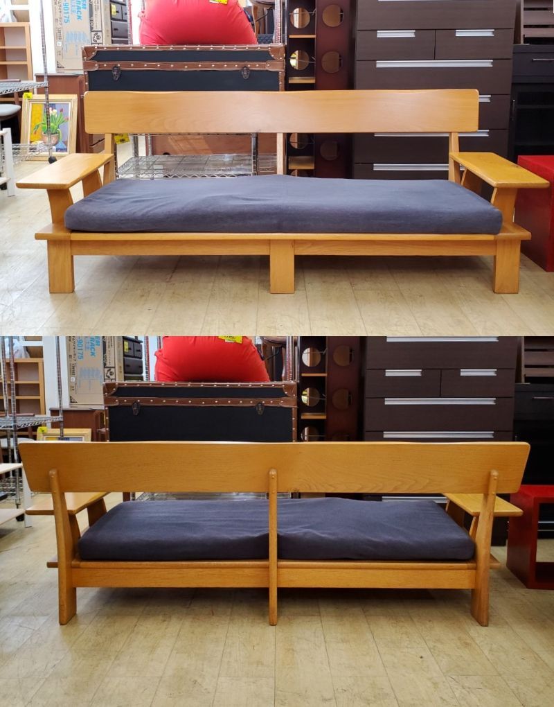  natural tree 3P 3 seater . sofa arm attaching . wood sofa low type width 191cm natural peace modern inspection ) HIDA forest. word kitsu exist oak purity 