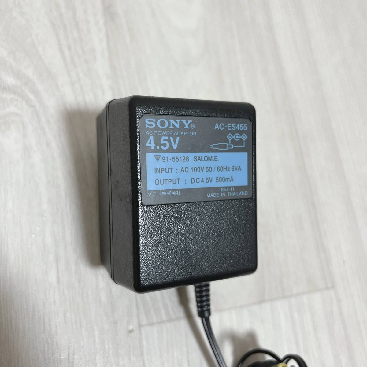 SONY　ソニー　CDウォークマン用ACアダプター　AC-ES455K　DC4.5V　0.5A_画像4