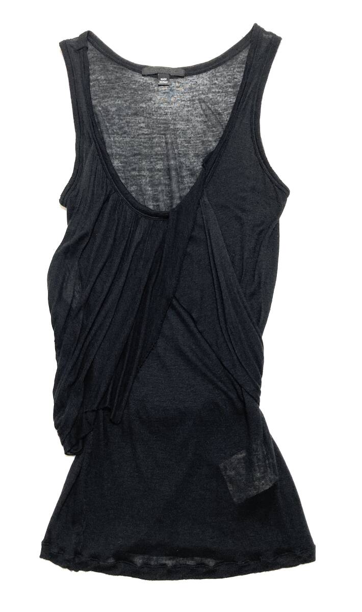 HELMUT LANG ヘルムートラング 2004 Knit Top Asymmetric Gather ニットトップ ITALY 40_画像1