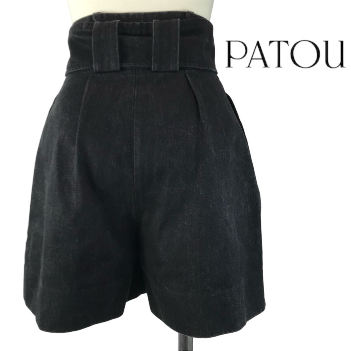 j84 PATOUpatu Denim юбка-брюки шорты черный Denim 34 низ брюки хлопок 100% 21AA4-TR014-81 стандартный товар 