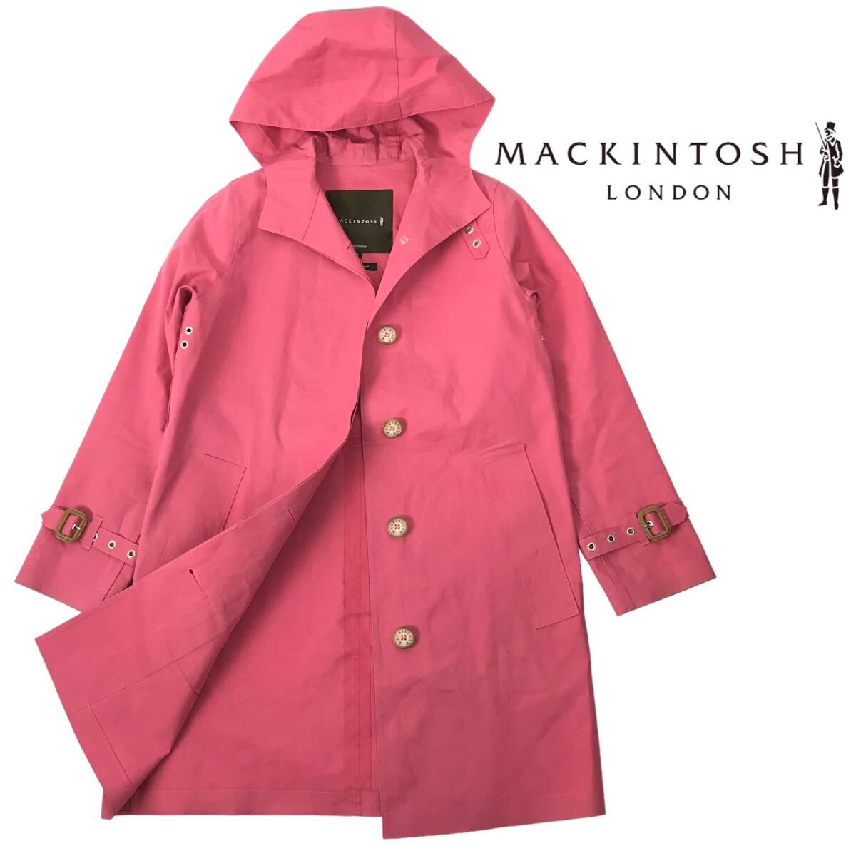 j207 MACKINTOSH Macintosh весеннее пальто жакет внешний розовый хлопок 100% 32 Scotland производства 