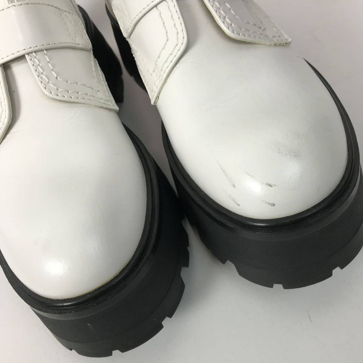 j268 Alexander McQueen アレキサンダーマックィーン 2022 ショートブーツ レイヴブーツ Rave Boots レザー ホワイト 36 イタリア製 正規品