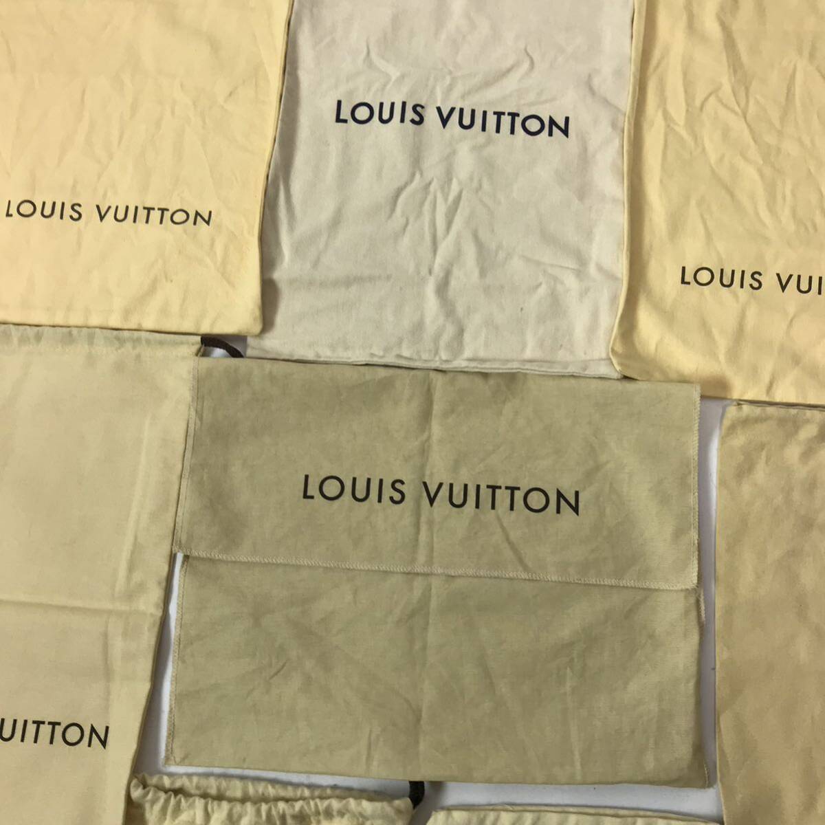 j291 LOUIS VUITTON ルイヴィトン 保存袋 布袋 収納袋 巾着袋 保護袋 シューズ入れ 14枚セット 正規品 まとめ売り_画像6