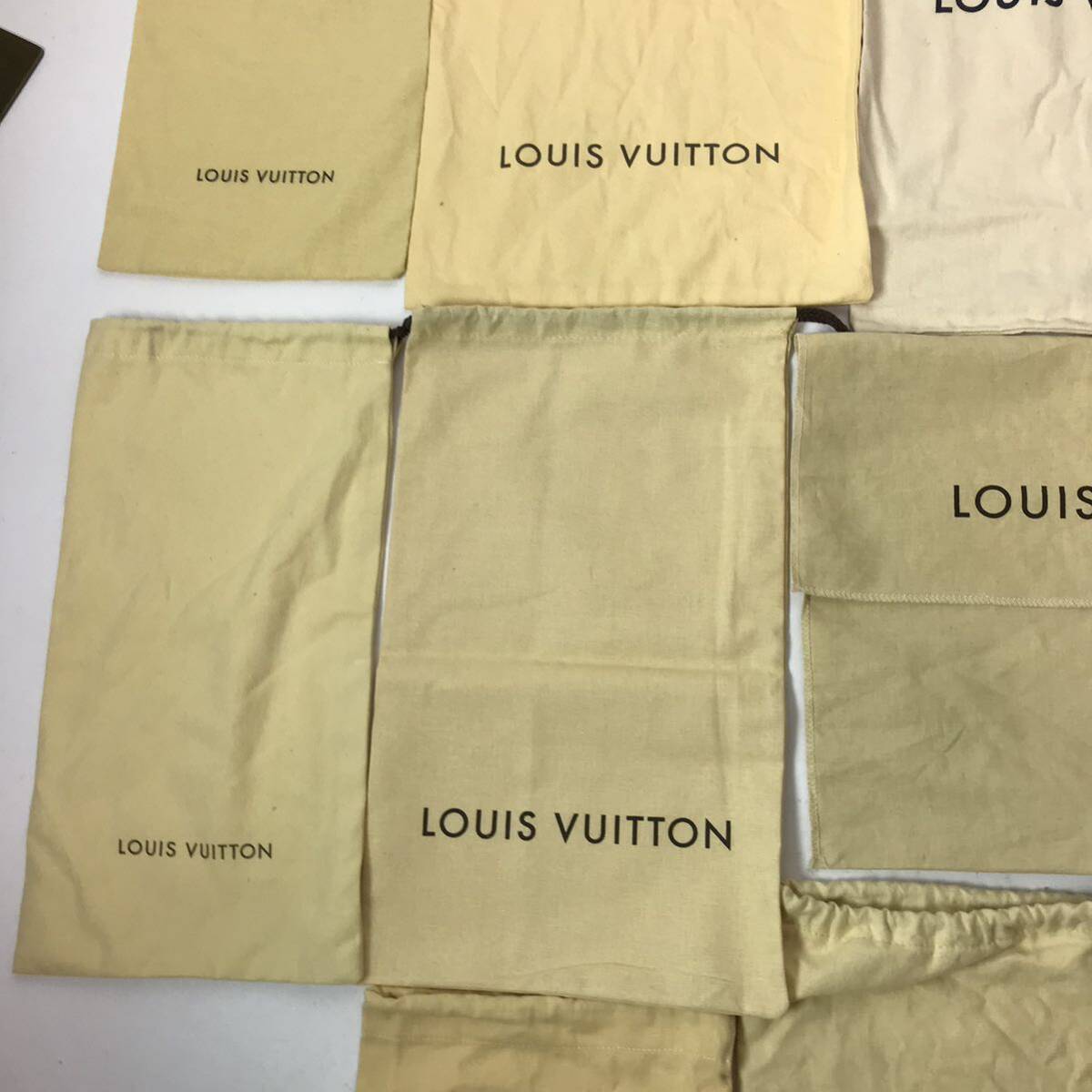 j291 LOUIS VUITTON ルイヴィトン 保存袋 布袋 収納袋 巾着袋 保護袋 シューズ入れ 14枚セット 正規品 まとめ売り_画像9