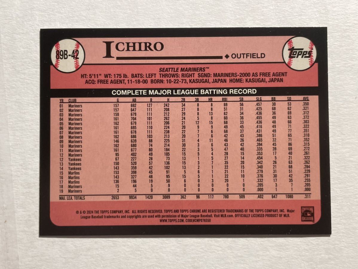 イチロー 2024 Topps 35周年 SILVER ICE FOIL Ichiro Suzuki MLBカードの画像2