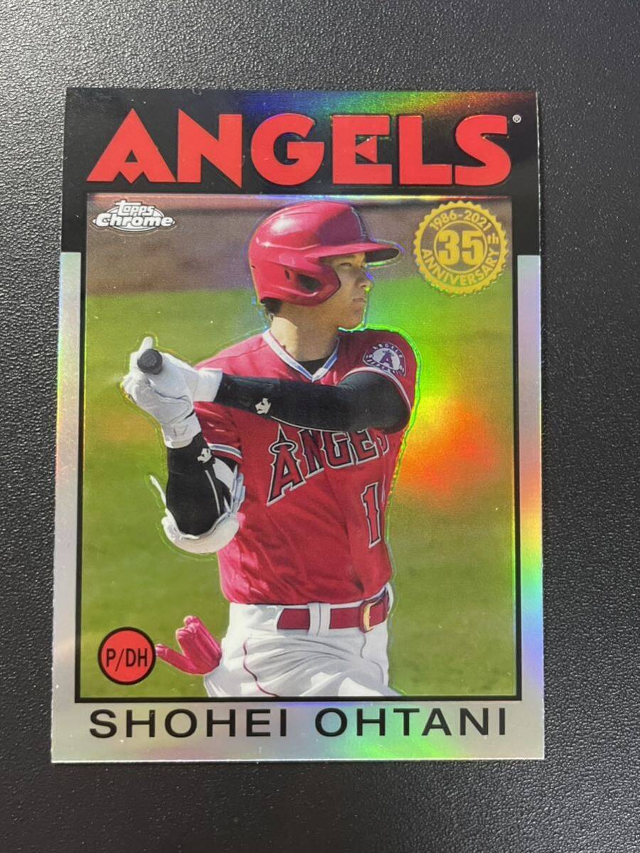 大谷翔平 2021 Topps Chrome 35周年 REFRACTOR リフラクター Shohei Ohtani MLBカードの画像1