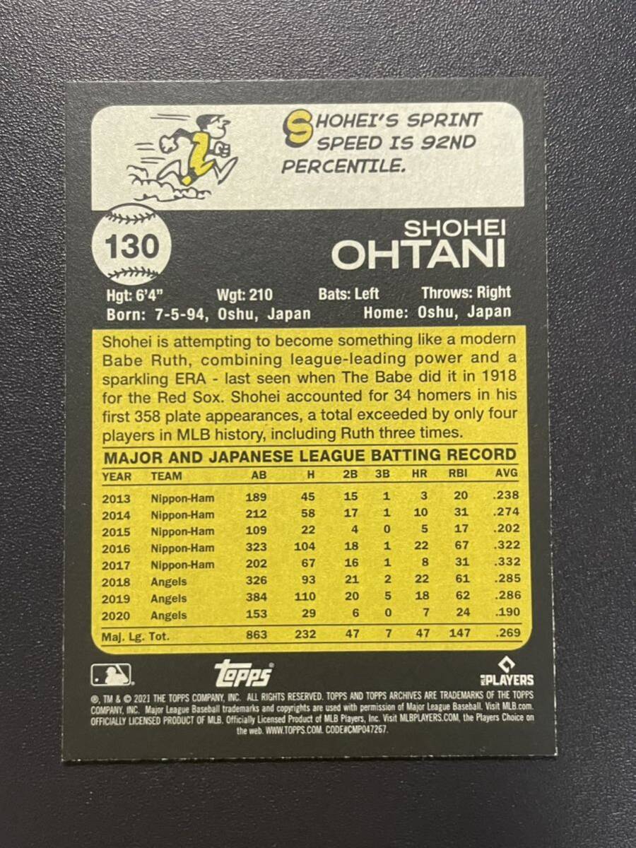 大谷翔平 2021 Topps Archives Base Shohei Ohtani MLBカードの画像2