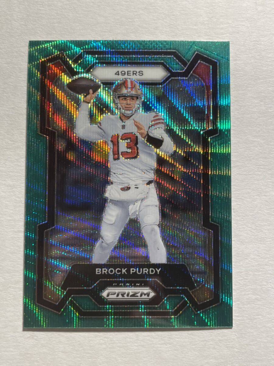 Brock Purdy 2023 Prizm GREEN WAVE パラレルNFLカード ブロックパーディーの画像1