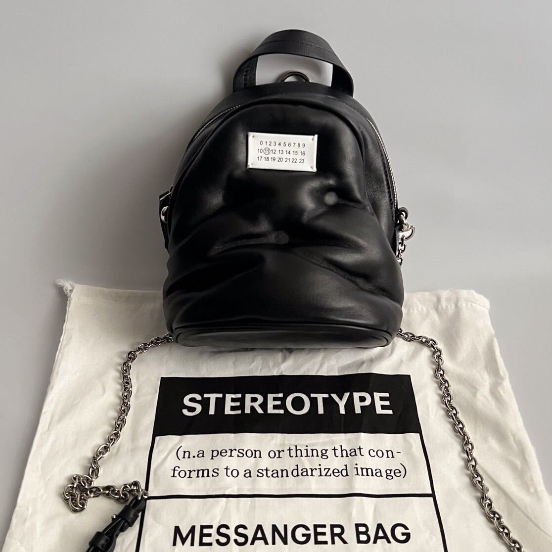 袋付き 美品Maison Margiela メゾンマルジェラ Glam Slam Backpack グラムスラムバックパック ブラック黒 ショルダーバッグ レディースの画像8