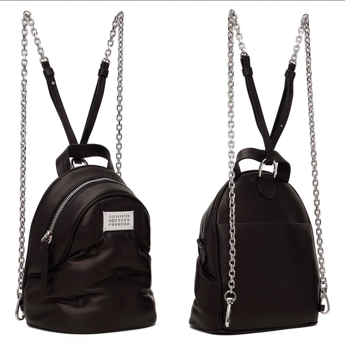 袋付き 美品Maison Margiela メゾンマルジェラ Glam Slam Backpack グラムスラムバックパック ブラック黒 ショルダーバッグ レディースの画像9