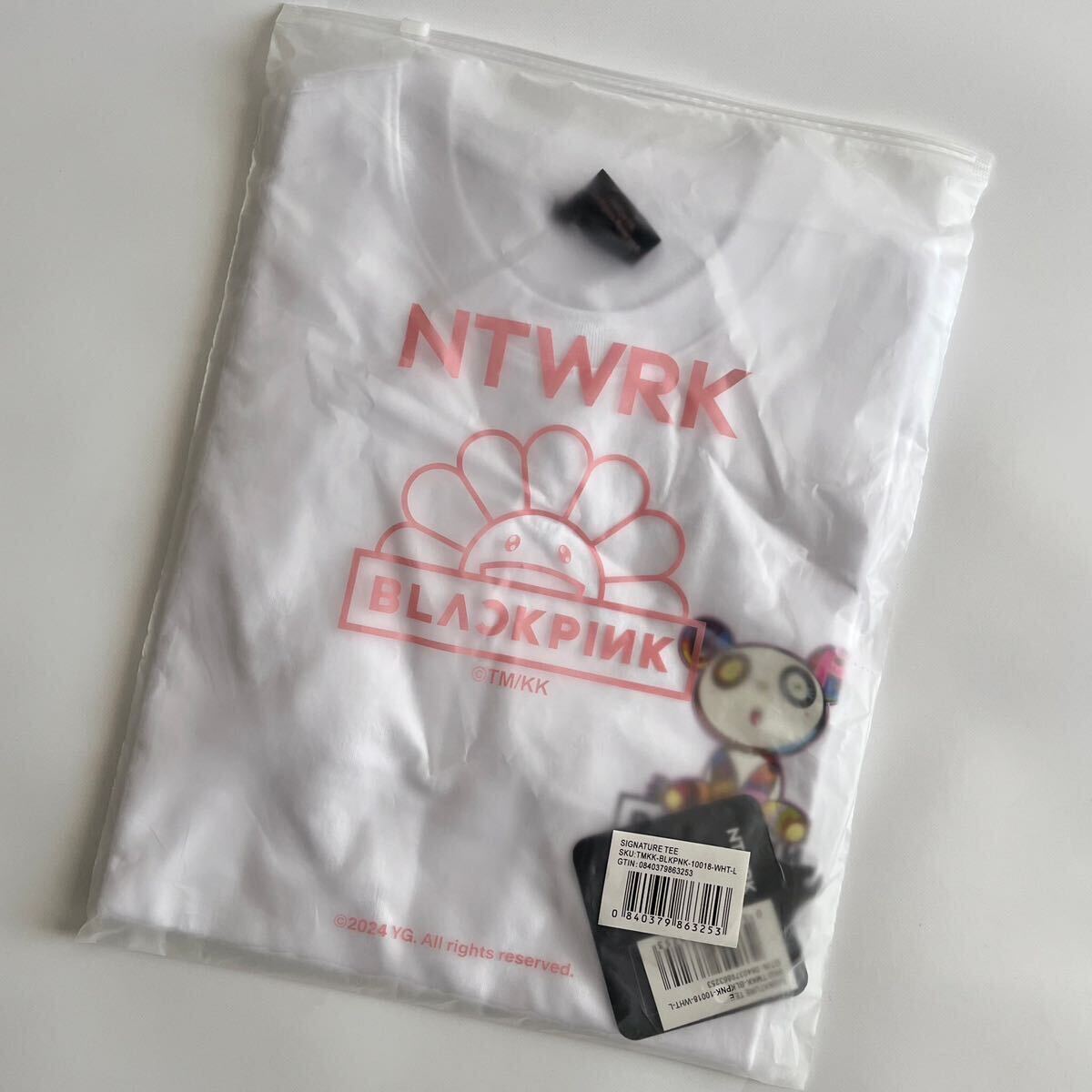 新品 希少 Takashi Murakami × BLACKPINK In Your Area Pandakashi Dreams T-Shirt ブラックピンク 村上隆 コラボTシャツ Lサイズ 白の画像3