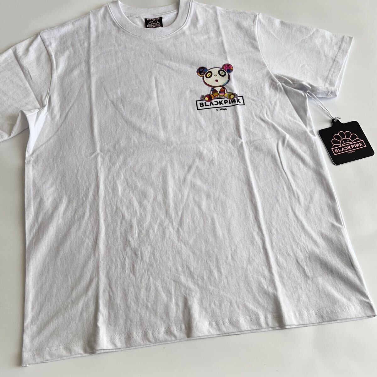 新品 希少 Takashi Murakami × BLACKPINK In Your Area Pandakashi Dreams T-Shirt ブラックピンク 村上隆 コラボTシャツ Lサイズ 白の画像6