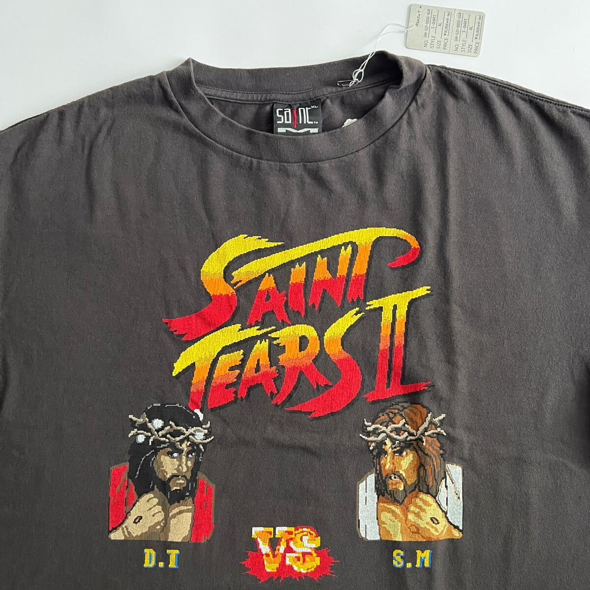 新品未使用 タグ付き SAINT MICHAEL × DENIM TEARS21SS セントマイケル ストリートファイター2 Tシャツ XLサイズ 黒ブラック 正規購入品の画像3