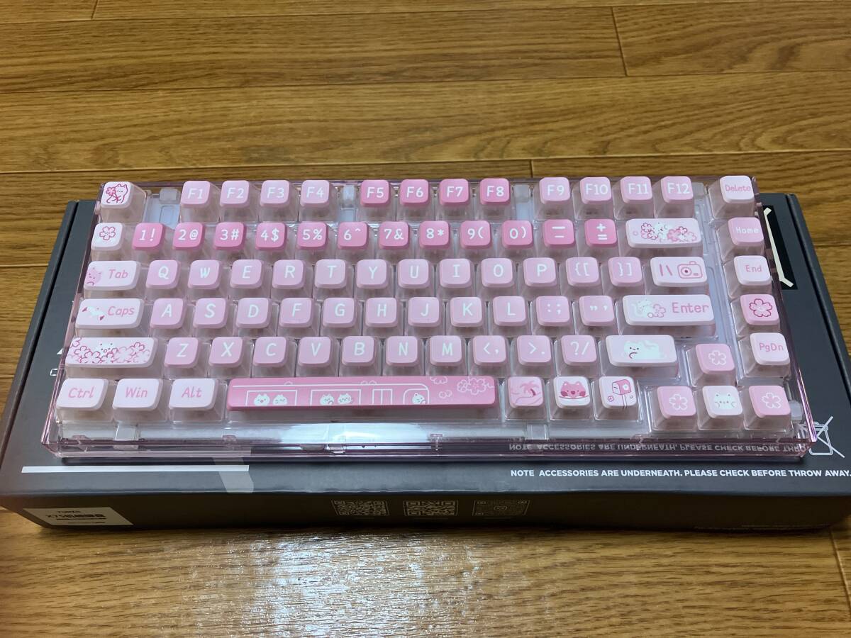 YUNZII X75 PRO ワイヤレス メカニカル キーボード ピンク ガスケットマウント Windows Mac iPad iOS Android_画像1