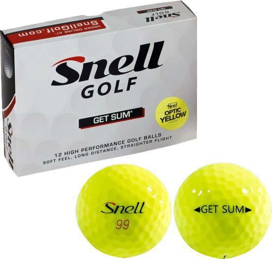 [訳あり・箱潰れ] Snell Golf スネルゴルフ GET SUM ゴルフボール 1ダース(12球入り ゲット サム) カラー：イエロー ボール：新品の画像1