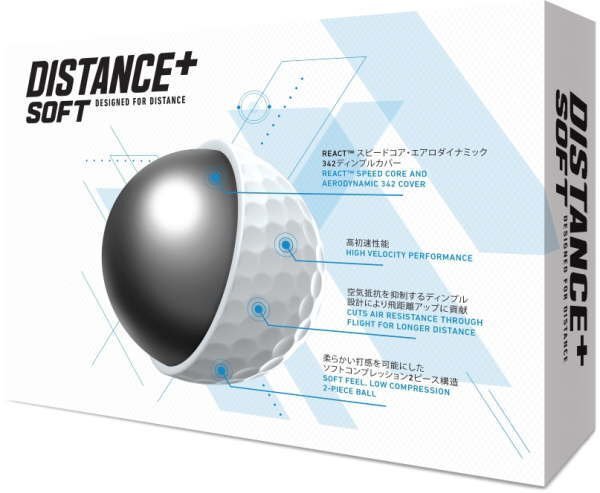 [訳あり・箱潰れ]TaylorMade distance + plus soft ゴルフボール 1ダース 2020年モデル カラー：ホワイト ① ボール：新品の画像3