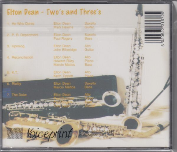 ELTON DEAN / TWO'S AND THREE'S（輸入盤CD）_画像2