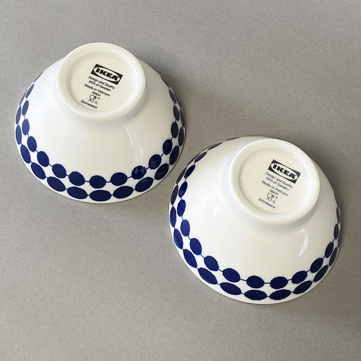 IKEA BRUSANDE イケア ブルサンデ セット 廃番 茶碗(未使用品) 皿(中古品) プレート 小鉢 北欧 ネイビーブルー 濃紺 せっ器 洋食器 和食器の画像10
