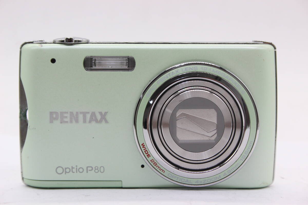 【返品保証】 ペンタックス Pentax Optio P80 グリーン 4x Zoom バッテリー付き コンパクトデジタルカメラ s9149の画像2