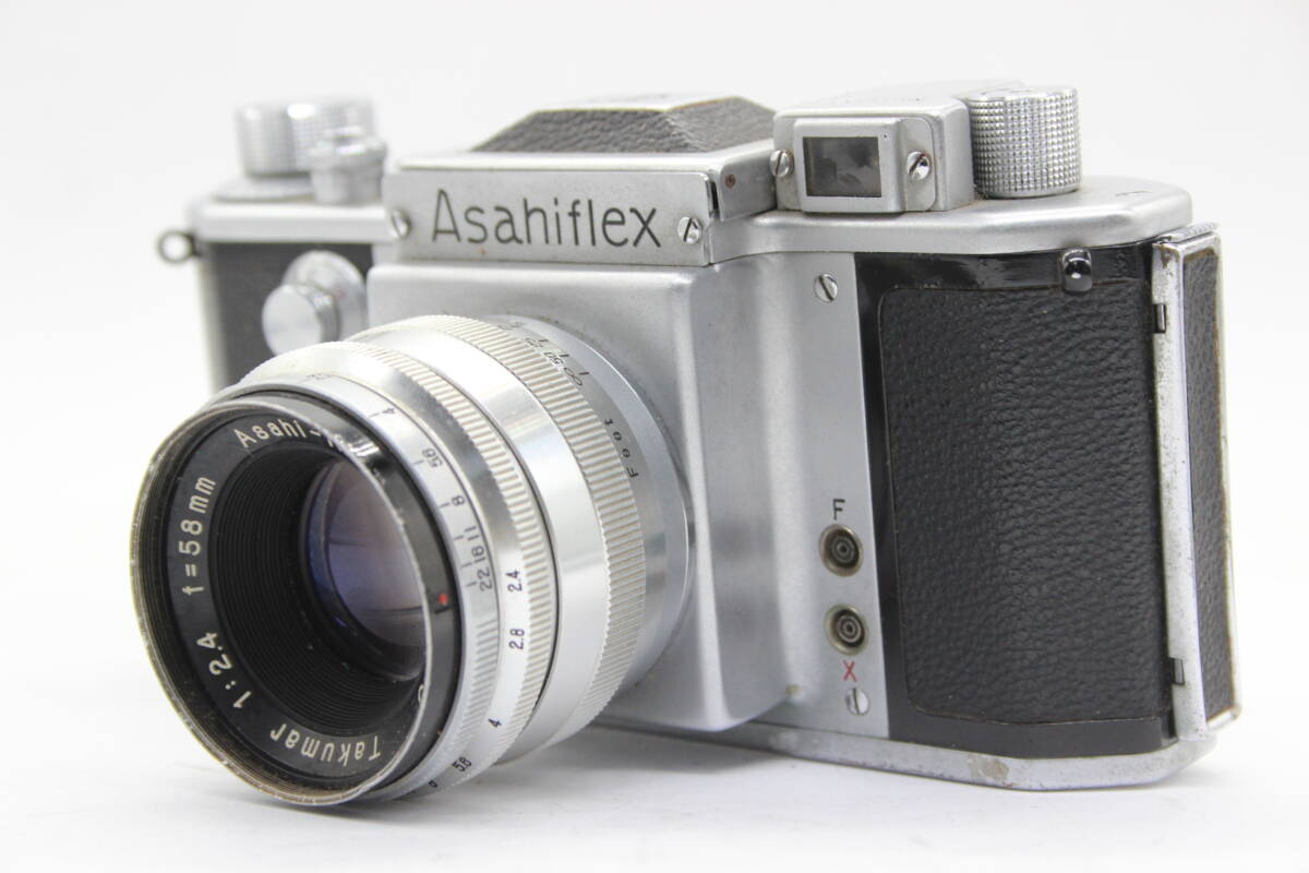 【返品保証】 ペンタックス Pentax Asahiflex Takumar 58mm F2.4 プリセット絞り ボディ レンズセット v211_画像1