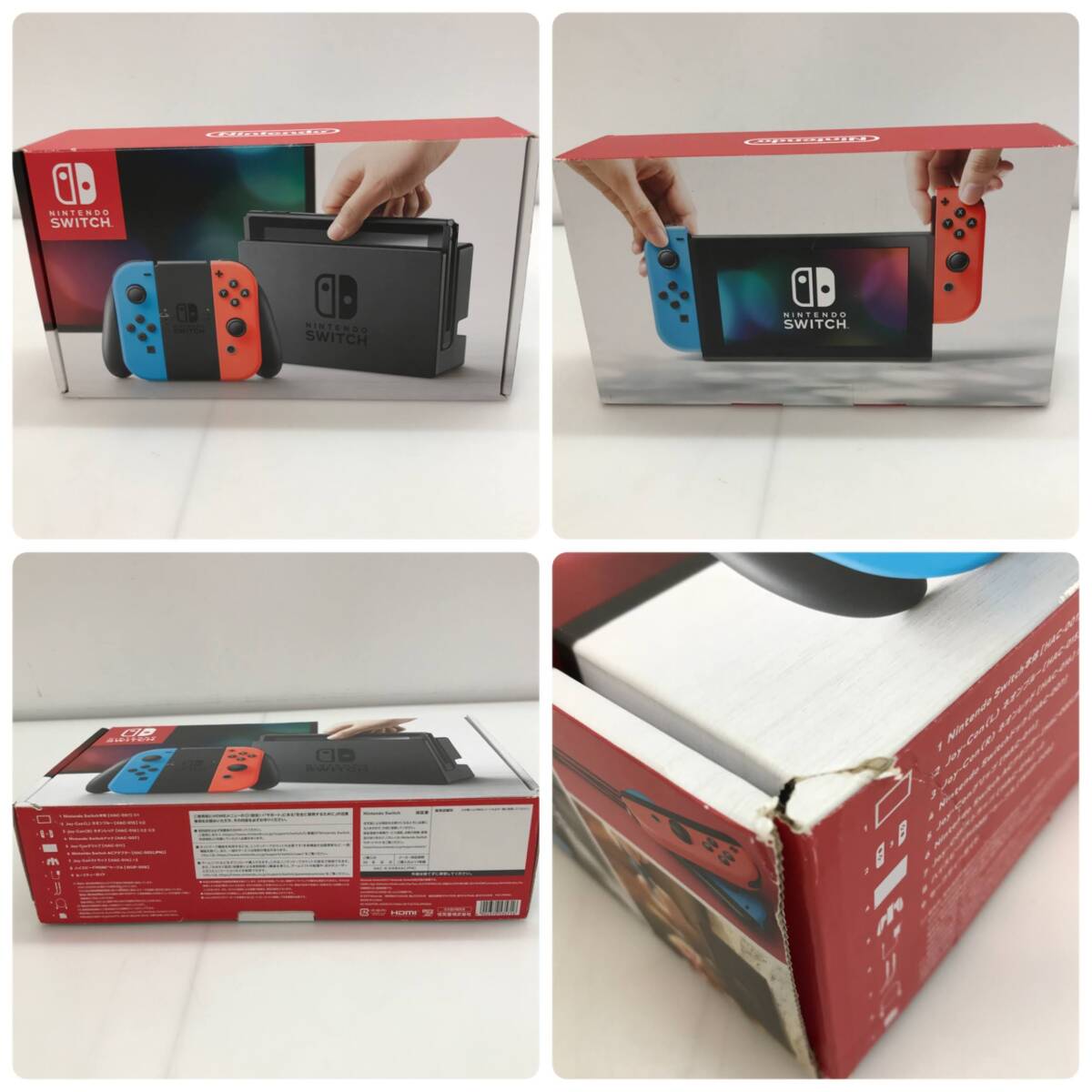 No.4824 ★1円～ 【SWITCH本体】 NINTENDO SWITCH 旧型 本体 グレー Joy-Con(L:ネオンブルー/R:ネオンレッド) Switchドック 他 ジャンク品の画像2