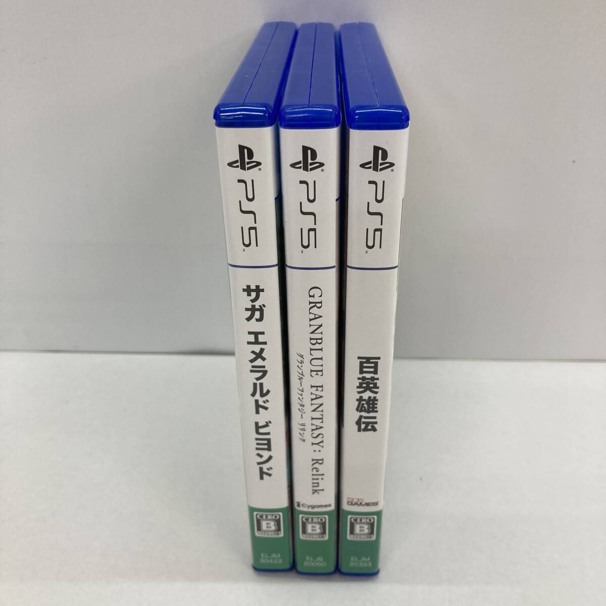 C5257 ★1円～【PS5】PlayStation5 ソフト3本 「サガ エメラルドビヨンド/グランブルーファンタジー/百英雄伝」 中古品 ◎コンパクト発送◎_画像3