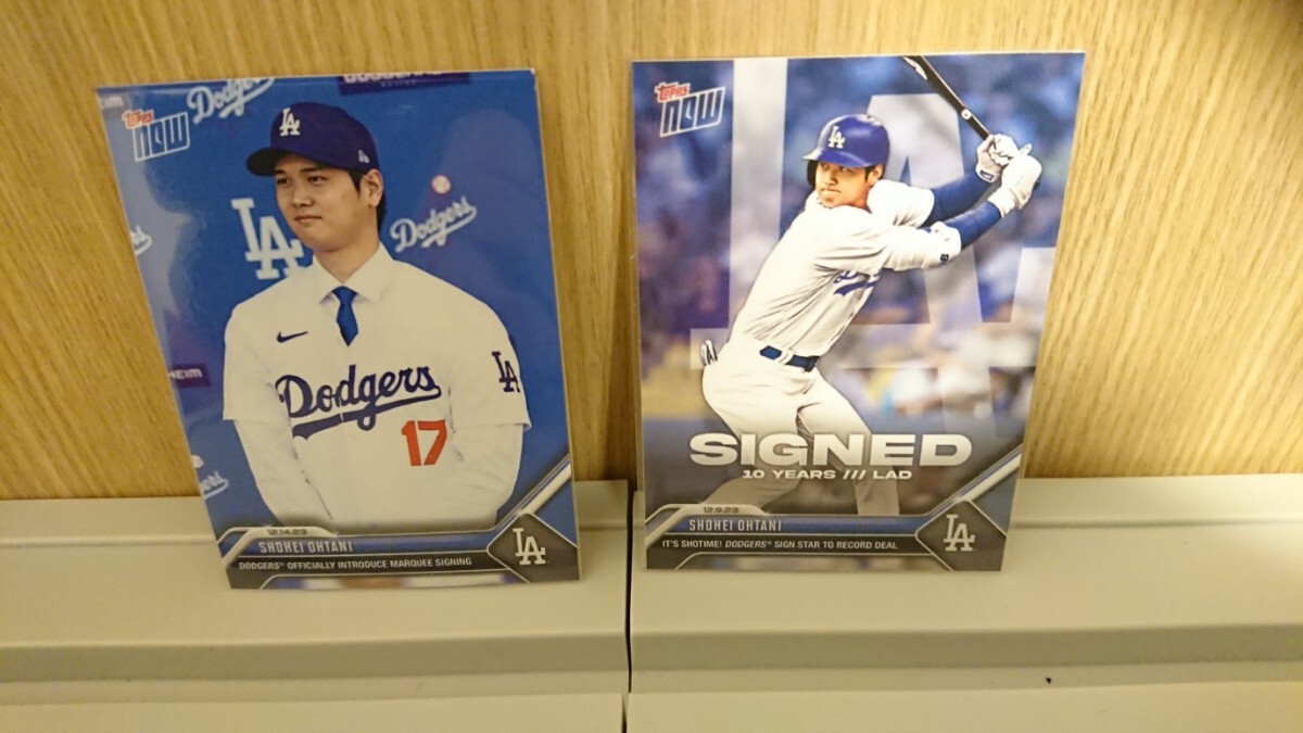 1円スタート TOPPS NOW 2023 大谷翔平 ドジャース カード 2枚セット 未使用新品 SHOHEI OHTANI 入団会見 移籍 DODGERS トップス ナウの画像1