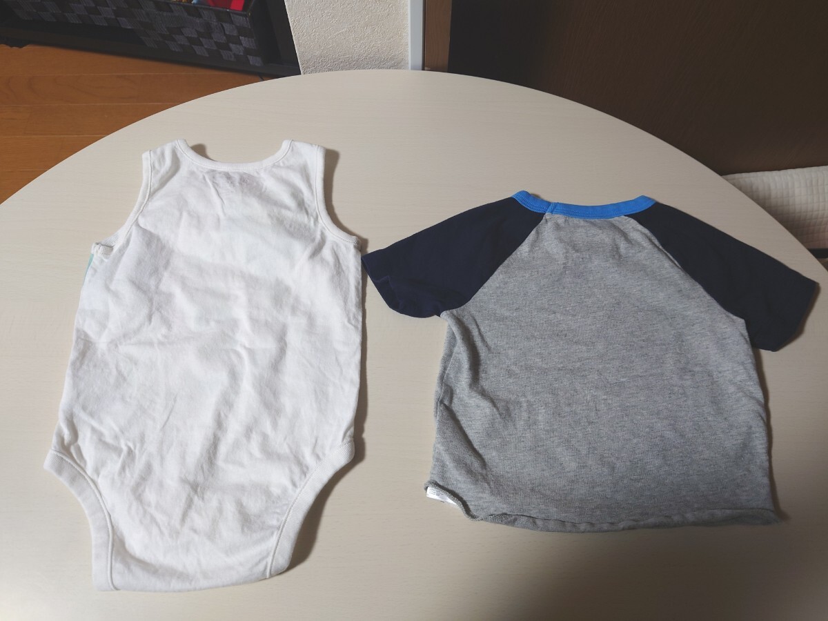 babyGAP ベビーギャップ Disney ミッキータンクトップロンパース Tシャツ トップス2枚セット 18-24m 90 半袖 ロンパース ボディスーツ 美品