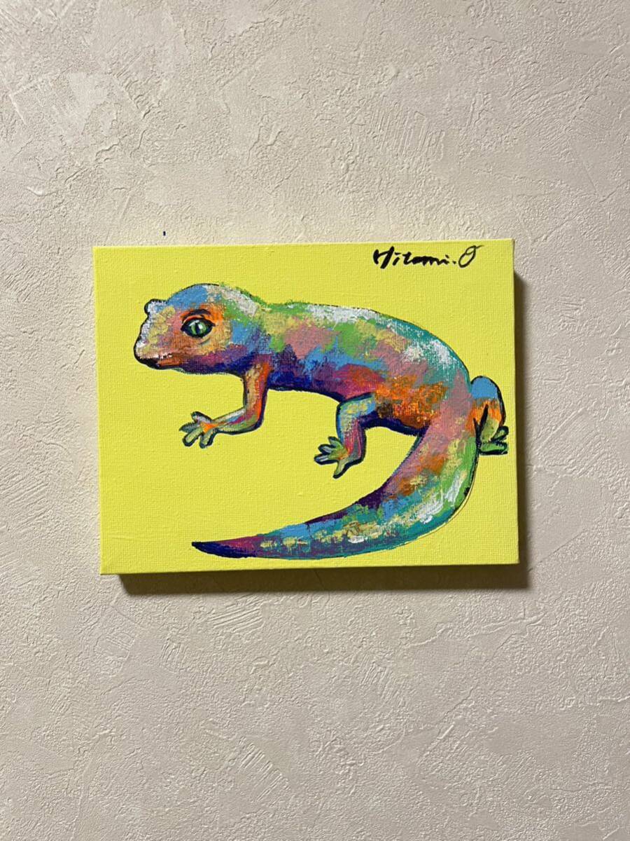  present-day art genuine work canvas picture original picture art animal picture Leo pa lizard 