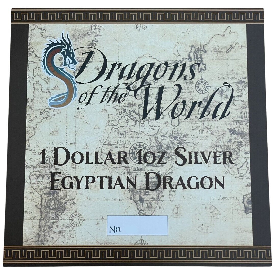 [保証書付き] 2023年 (新品) フィジー「世界のドラゴン シリーズ ・エジプトのドラゴン」純銀 1オンス アンティーク 銀貨_画像3