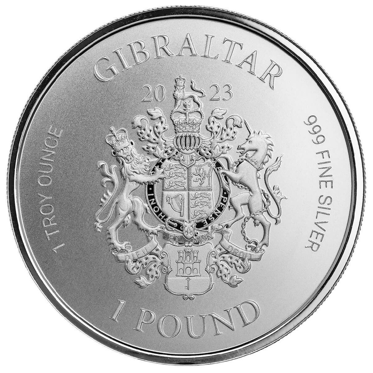 [保証書・カプセル付き] 2023年 (新品) ジブラルタル「正義の女神」純銀 1オンス 銀貨の画像2