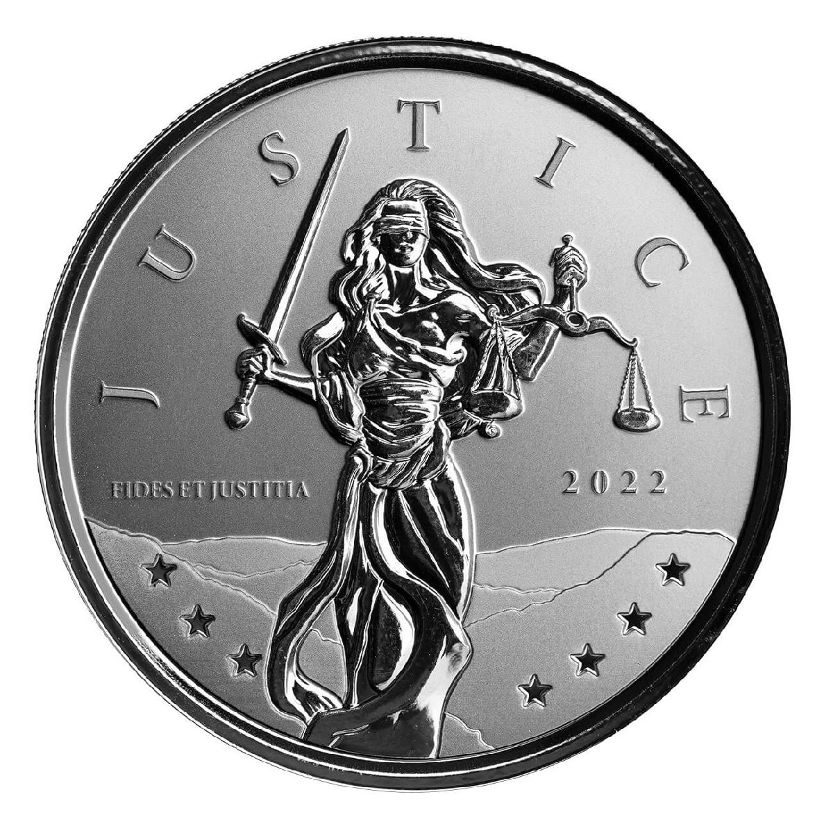 [保証書・カプセル付き] 2022年 (新品) ジブラルタル「正義の女神」純銀 1オンス 銀貨【20枚】の画像1