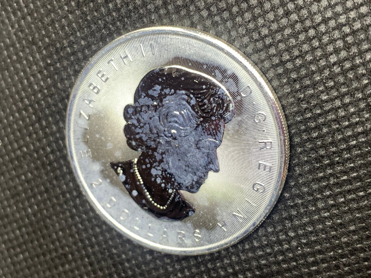 23.32グラム 2017年 (新品) カナダ 「ウルフ・狼・オオカミ」純銀 3/4オンス 銀貨の画像4