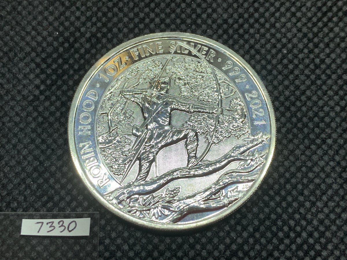 31.1グラム 2021年 (新品)イギリス 「ロビン・フッド」 純銀 1オンス 銀貨の画像1