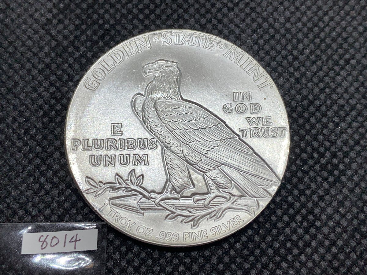 31.1グラム (新品) アメリカ「インディアン イーグル・レプリカ」純銀 1オンス メダルの画像2