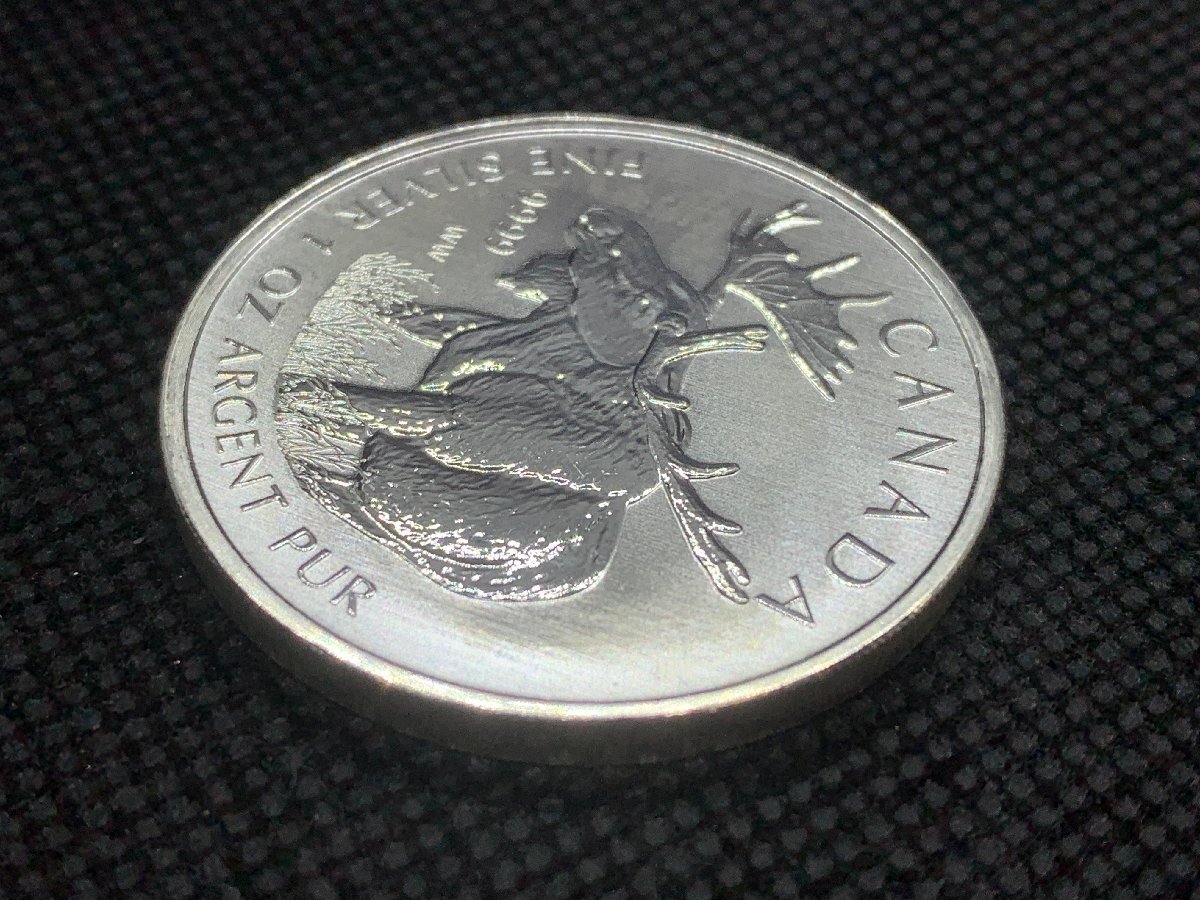 31.1 グラム 2012年 (新品) カナダ「ヘラジカ・ムース」 5ドル 純銀 1オンス 銀貨_画像3