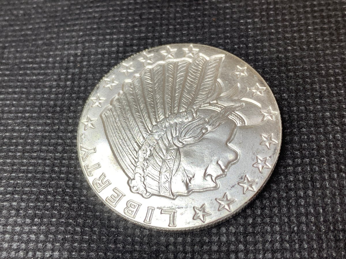 31.1グラム (新品) アメリカ「インディアン イーグル・レプリカ」純銀 1オンス メダルの画像5