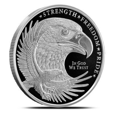 [保証書・カプセル付き] (新品) アメリカ 「イーグル・力、自由、誇り」純銀 1オンス メダルの画像1
