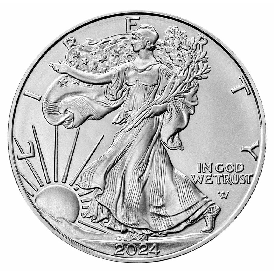 [ written guarantee * capsule with a self-starter ] 2024 year ( new goods ) America [ Eagle *uo- King Liberty ] original silver 1 ounce silver coin [5 sheets ]