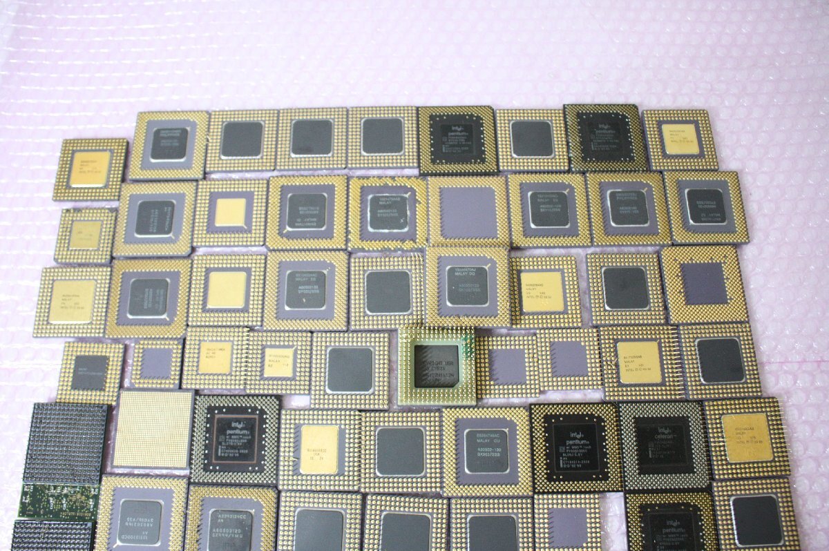 F5271【都市鉱山】 CPU73個セット金メッキ 基板 /金抽出/研究用＆実験用などにの画像2