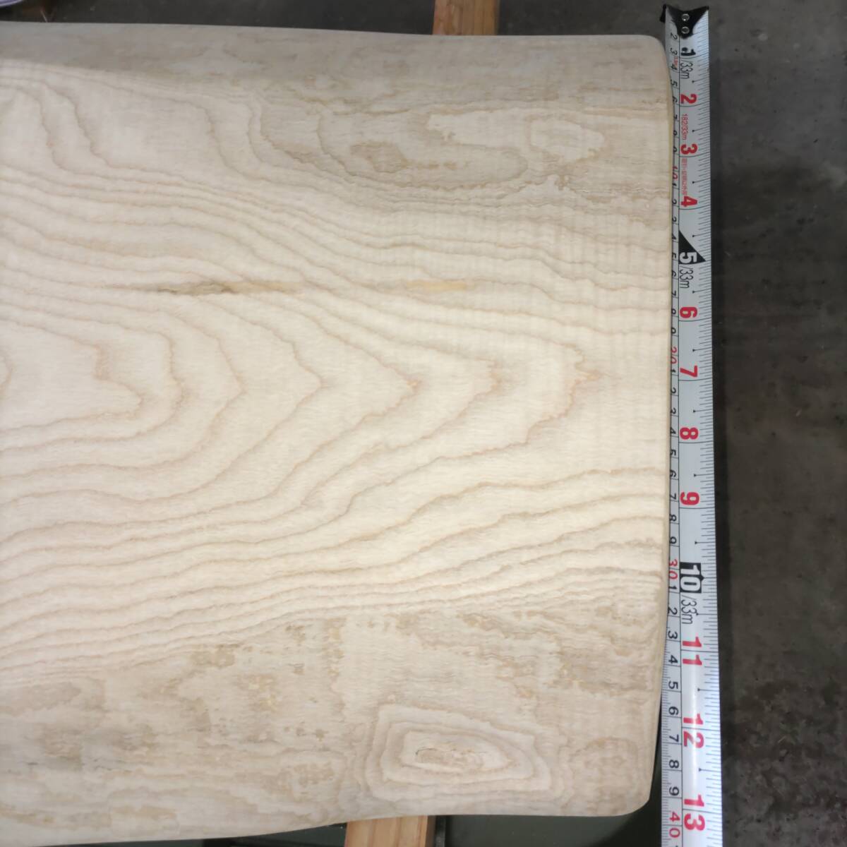 イタヤカエデ 楓 約長900幅380〜500厚45ミリ 製材後約半年 耳付き板 一枚板 天然木 無垢 未乾燥 花台 多肉棚 テーブル板の画像7