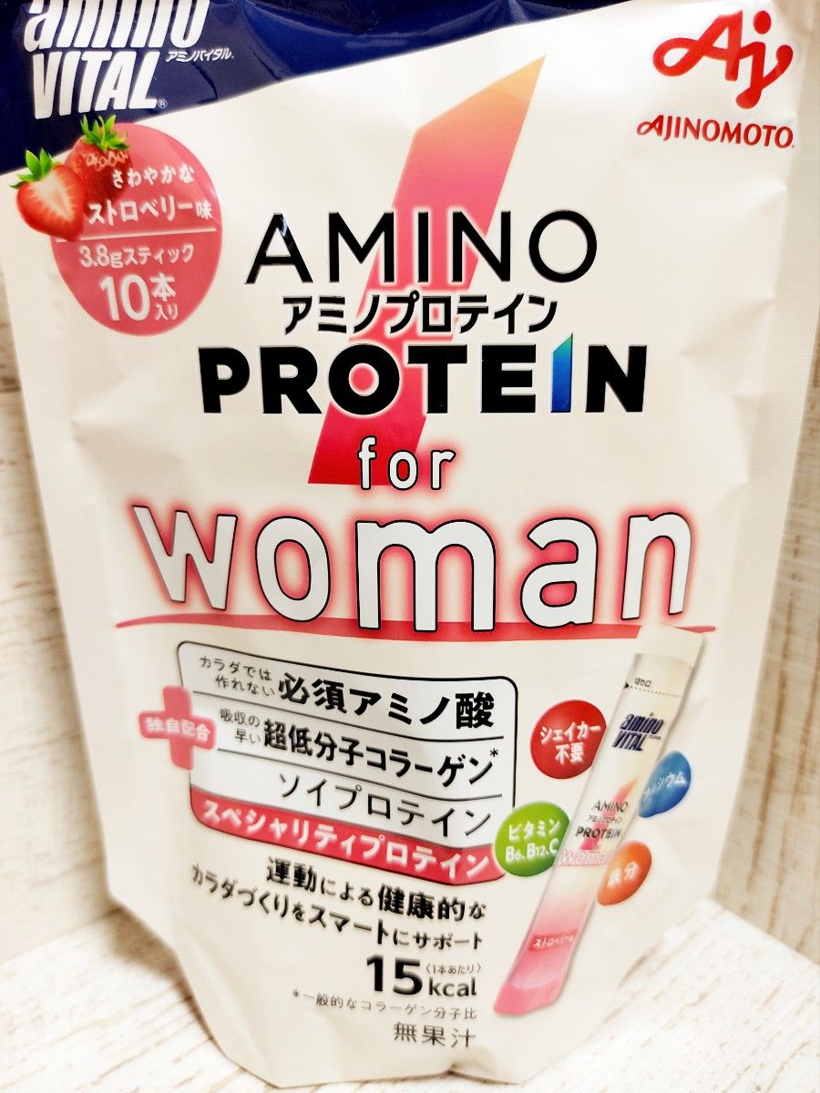 味の素　アミノプロテイン　for woman　ストロベリー味　10本入×6袋　健康