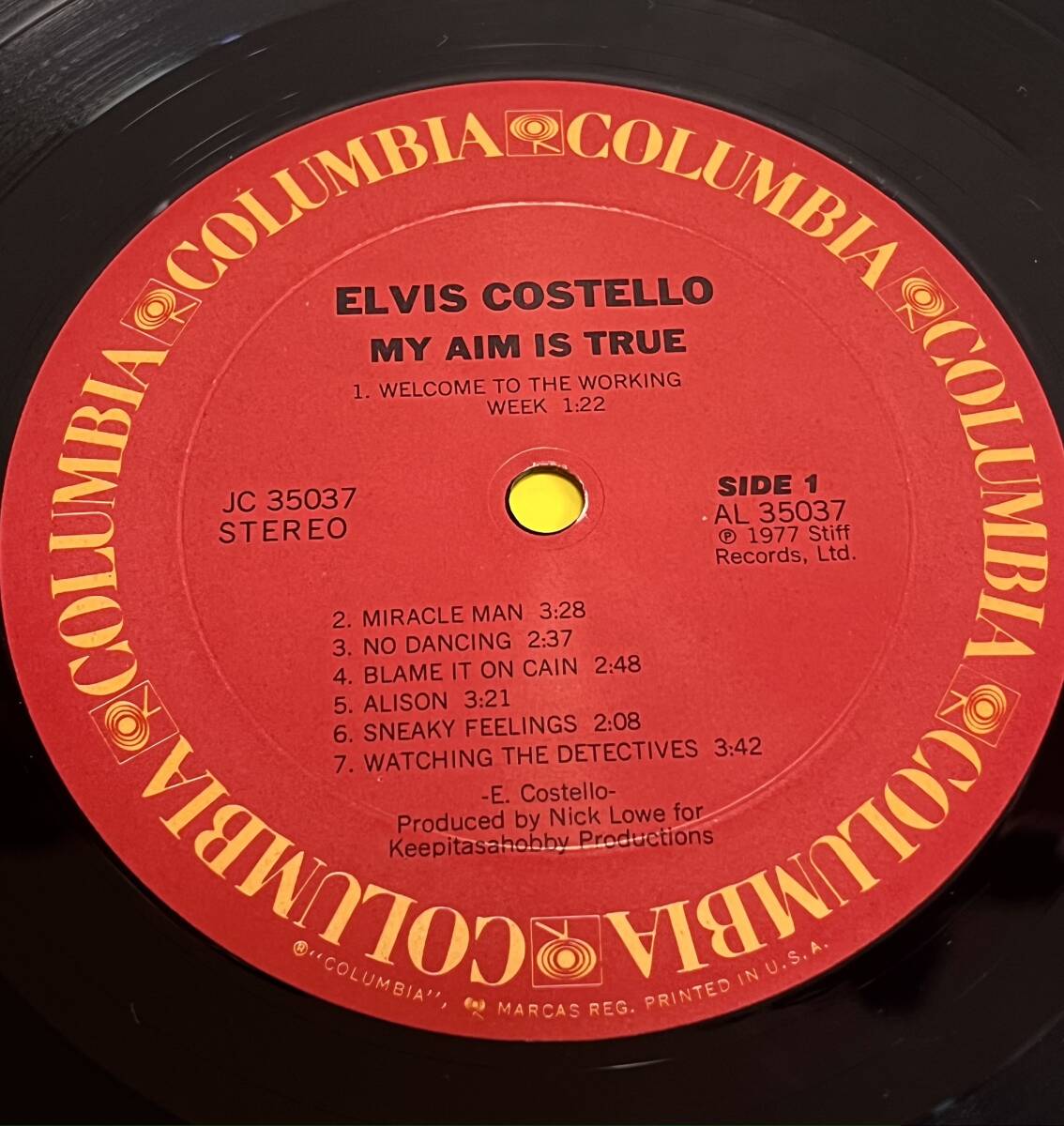 ELVIS COSTELLO MY AIM IS TRUE LP レコードColumbia 35037 エルヴィス・コステロ マイ・エイム・イズ・トゥルーの画像3