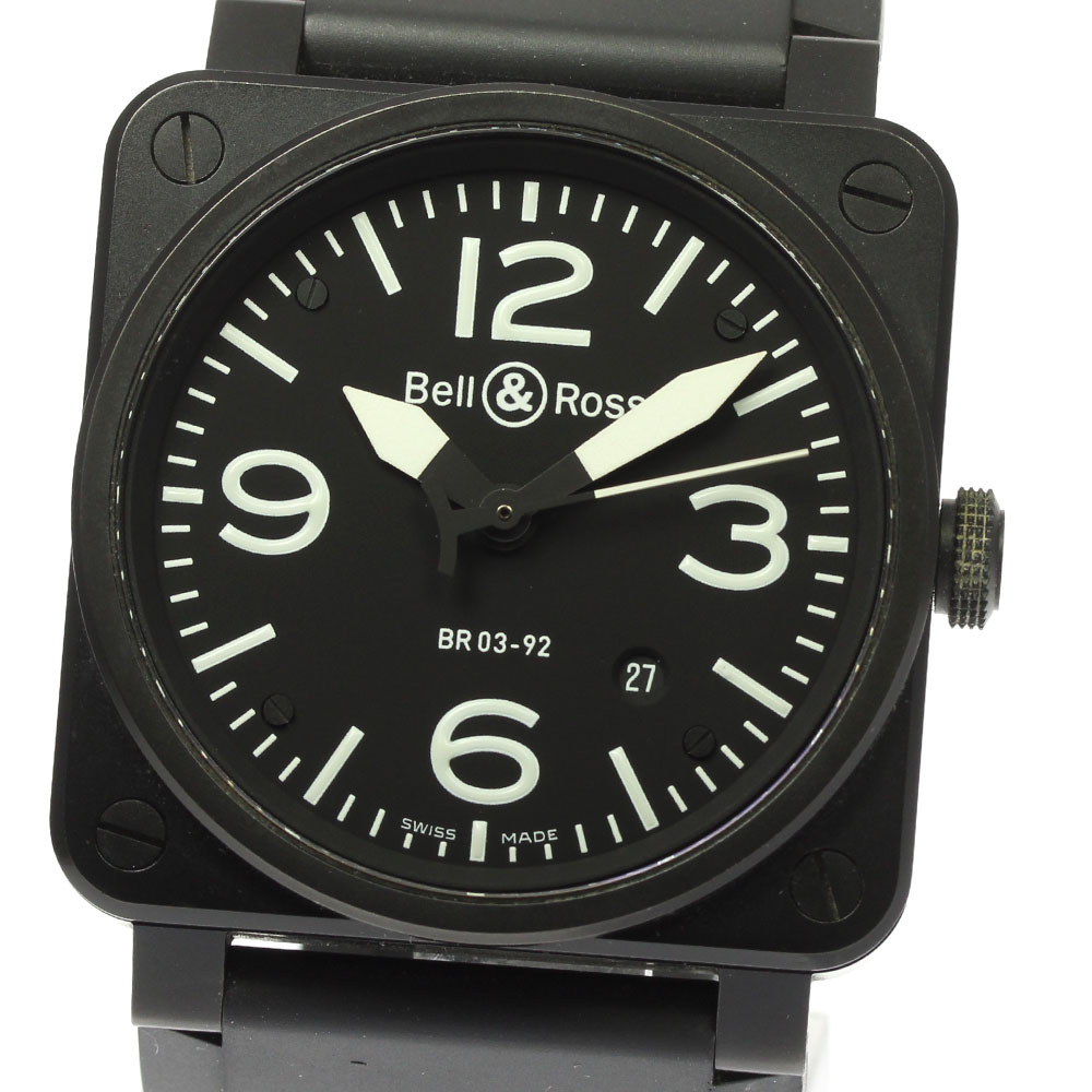 ベル＆ロス Bell＆Ross BR03-92 デイト 自動巻き メンズ 美品 保証書付き_810688_画像1